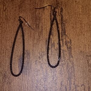 Black Sprakle Tear Drop Earrings